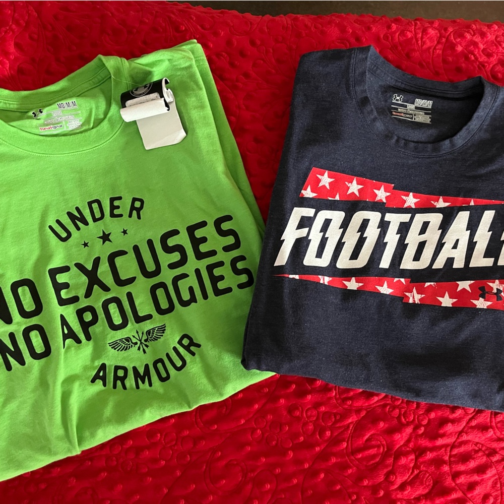 Two Under Armour men’s T-shirts, size medium